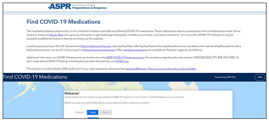 treatment locator screenshot