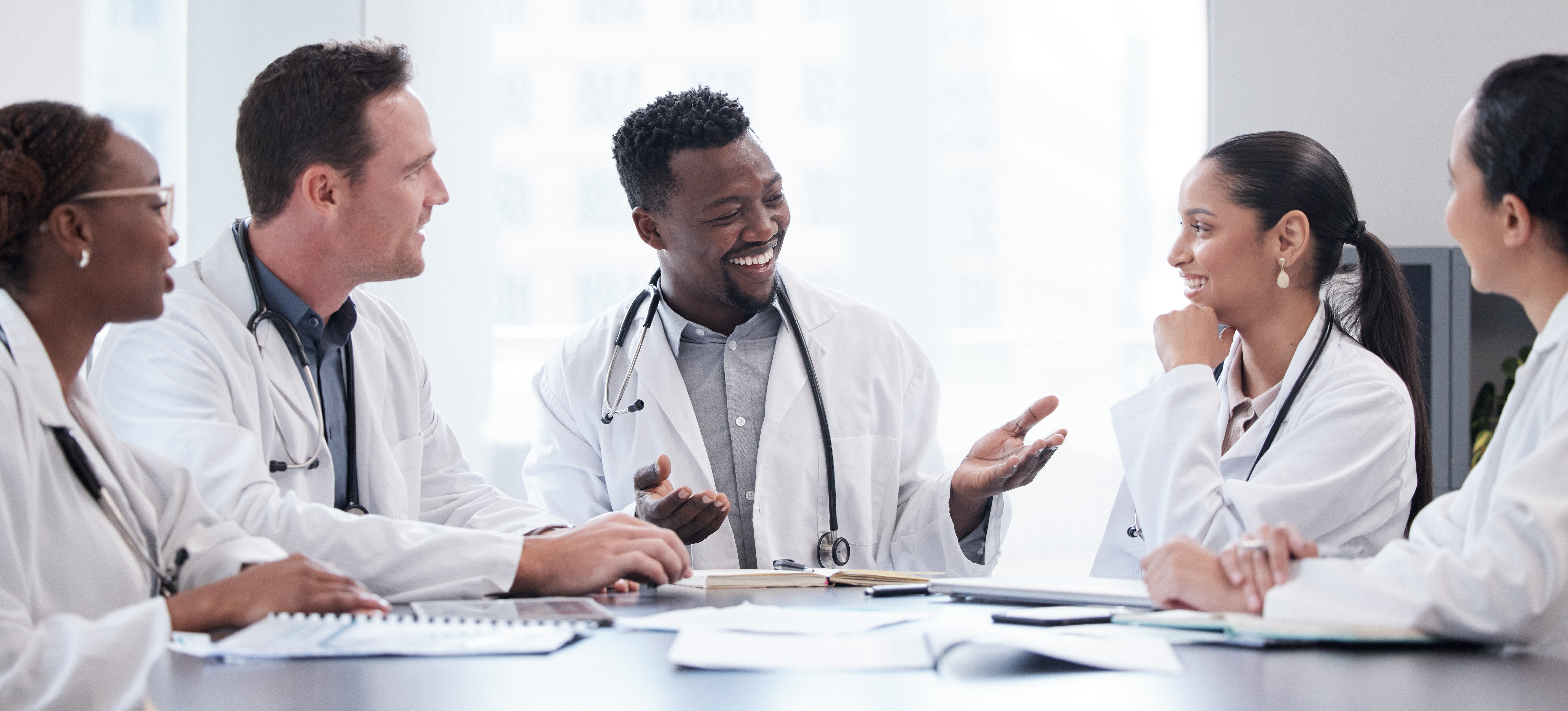 Physicians having a meeting