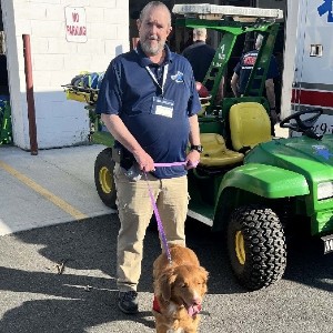 Thom Carney and K-9 Skye Provide Behavioral Health Support to Firefighters