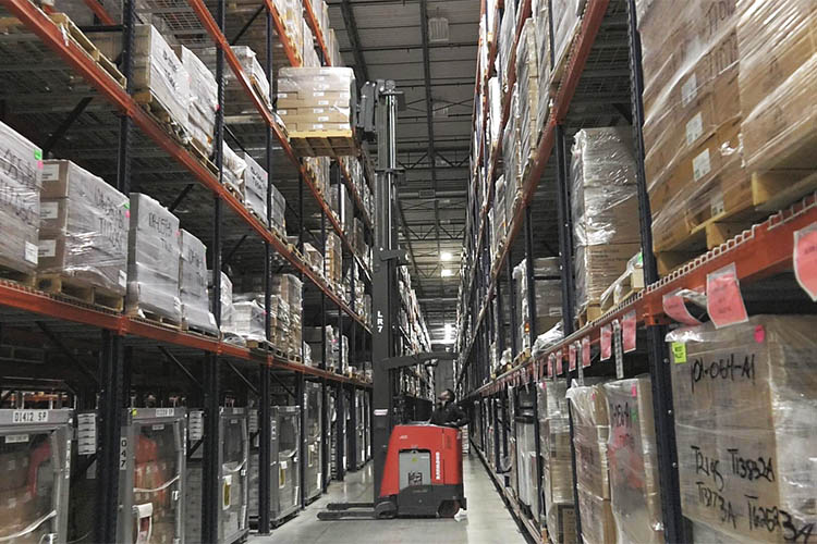 forklift in warehouse